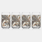 Schéma floral brillant avec pierre de gemme (Recto)