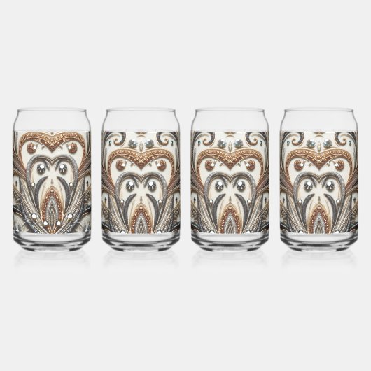 Schéma floral brillant avec pierre de gemme (Gauche)