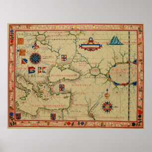 Schema Portugese cartograaf 1570 Poster