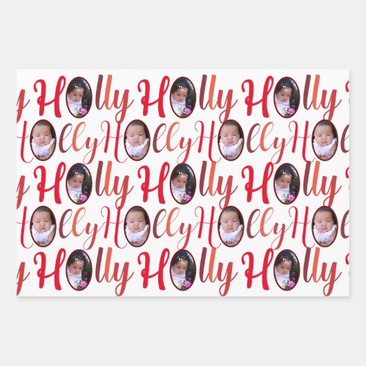 Schema rood op wit 4 Kerstmis Inpakpapier Vel (Voorkant)