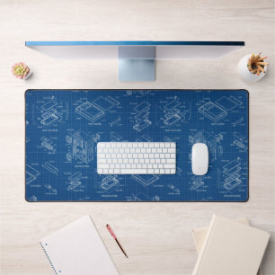 Schéma technique de blueprint bleu