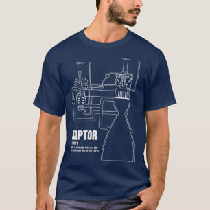 Schema van de Rocket Science van de Raptor Engine T-shirt