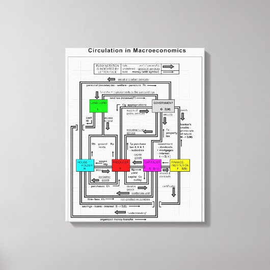 Schema van een functioneel macro-economisch systee canvas afdruk (Voorkant)