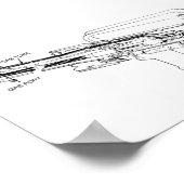 Schema van een M16-geweer met vuursteentje Poster (Hoek)