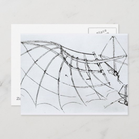 Schema van een mechanische vleugel briefkaart (Voorkant / Achterkant)