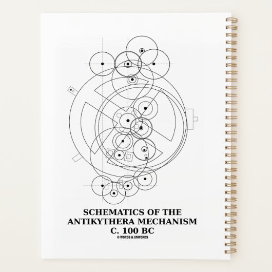 Schema van het Antikythera-mechanisme (diagram) Planner (Achterkant)