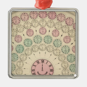 Schema van het tijdsverschil tussen plaatsen metalen ornament