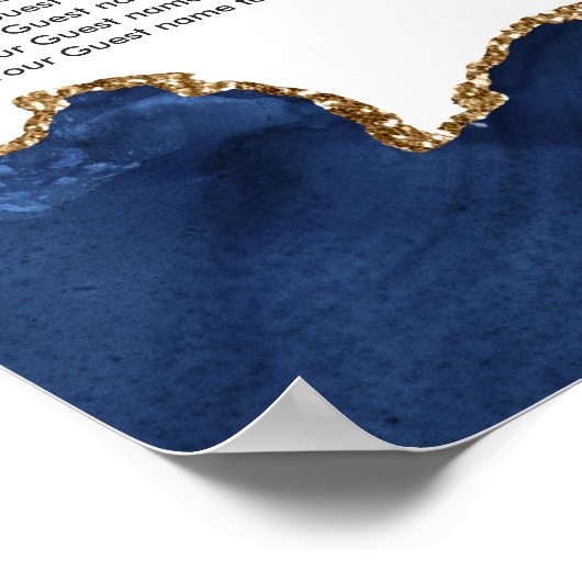 Schema van marinesets en goudbont poster (Hoek)