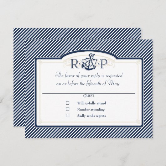 Schema voor buisvormige binnenbekleding RSVP kaartje (Voorkant / Achterkant)