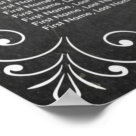 Schema voor de bruiloft rond zwart-wit poster (Hoek)