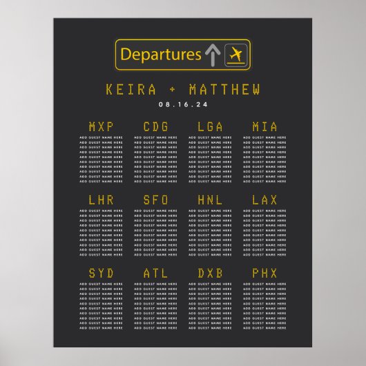 Schema voor de bruiloft van het boorplatform poster (Voorkant)
