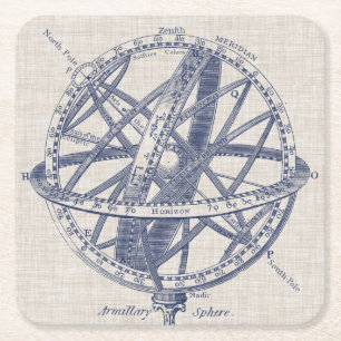 Schema voor millary Sphere Vierkante Kartonnen Onderzetter