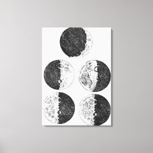 Schema's van de maanfasen van Galileo Canvas Afdruk
