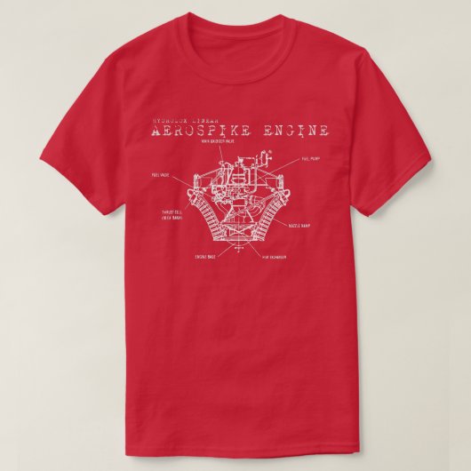 Schematisch ontwerp van de Aerospike Engine T-shirt (Design voorkant)