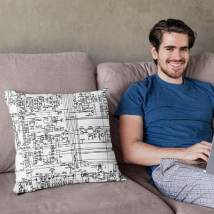 Schematische diagramsymbolen elektronische schakel kussen