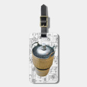 Schematische vormgeving voor keramische zendbuizen bagagelabel (Voorkant verticaal)