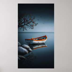 Schemerende Sereniteit: De Oranje Boot Poster