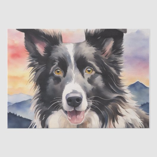 schemerharmonie: Border Collie Decoupage Tissuepapier (Voorkant)