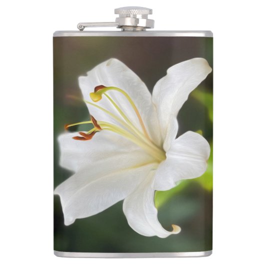 Schemerige witte lelie heupfles (Voorkant)