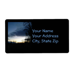 schemering bij de bomen in de Adresetiketten van d Etiket