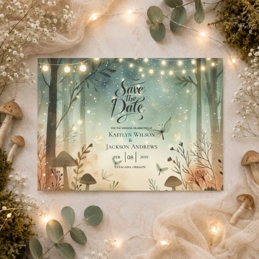 Schemering Fluisteringen van het Bos Bruiloft Save The Date