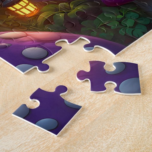 schemering in paddestoel stad legpuzzel (Zijkant)