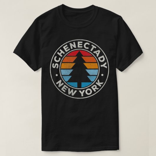 Schenectady New York NY  Grafisch Retro 70s T-shirt (Design voorkant)