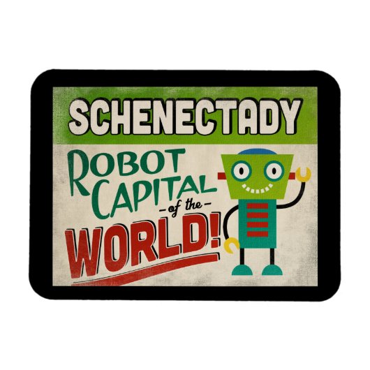 Schenectady New York Robot - Funny  Magneet (Horizontaal)