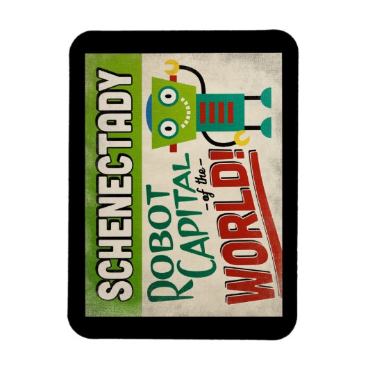 Schenectady New York Robot - Funny  Magneet (Verticaal)