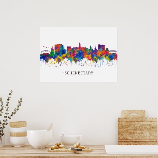 Schenectady New York Skyline Poster (Keuken)