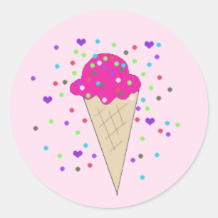 Schep Confetti Ijs Ronde Sticker