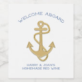 Schepen Anker Aangepaste Wijnfles Label Wijn Etiket (Enkel label)