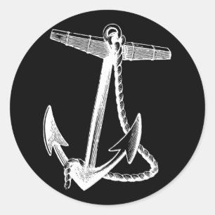 Schepen Anker Zeilen Marine Ronde Sticker