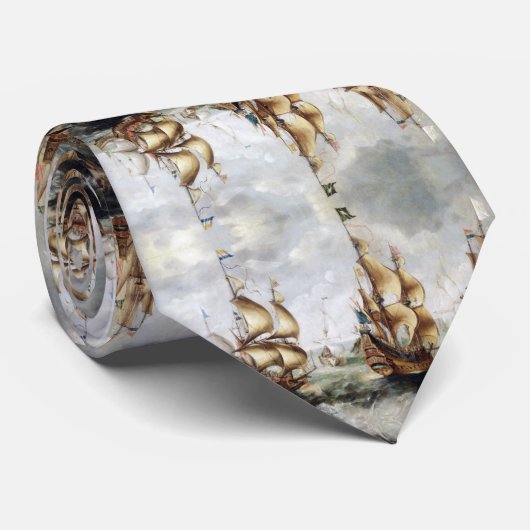 Schepen bij zee 1632 stropdas (Opgerold)