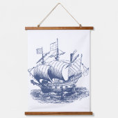  schepen & boten | Kobalt Blauw kustleven Hangend Wandkleed (Voorkant 2)