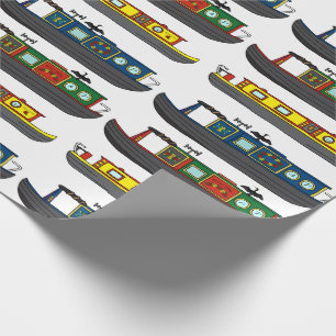 Schepen en Narrowboats Boot Illustraties Cadeaupapier