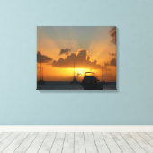 Schepen en soennitische zeebaars canvas afdruk (Insitu (Houten vloer))