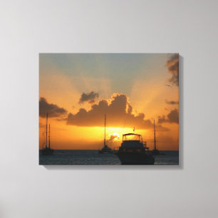 Schepen en soennitische zeebaars canvas afdruk