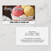 Schepen ijs in een beker visitekaartje (Voorkant / Achterkant)