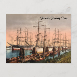 Schepen in Hamburg Harbour, Duitsland Briefkaart
