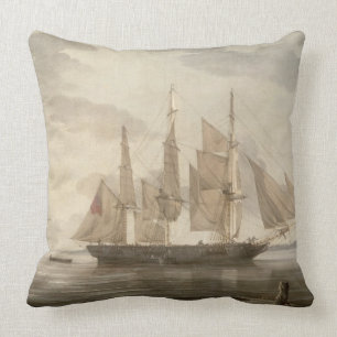 Schepen in Harbour, 1805 (olie op doek) Kussen