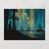 Schepen onder het noorderlicht briefkaart (Voorkant)