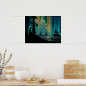 Schepen onder het noorderlicht poster (Keuken)