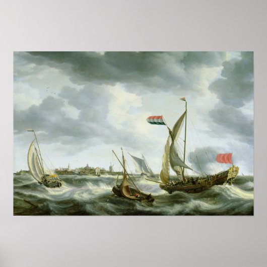 Schepen op Zee Poster (Voorkant)