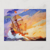 Schepen van Christoffel Columbus op zee Briefkaart (Voorkant)