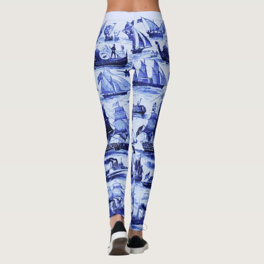  SCHEPEN, ZEEVAARTUIGEN, marineblauw Leggings (Achterkant)