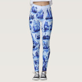  SCHEPEN, ZEEVAARTUIGEN, marineblauw Leggings (Voorkant)
