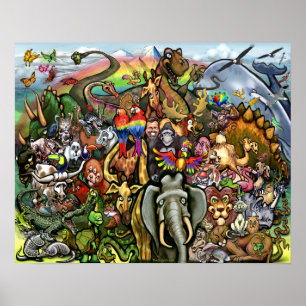 Scheppen en dieren poster