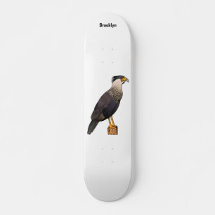 Scheppende caracara-vogelschilderij cartoon skateboard