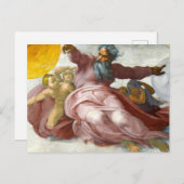 Schepping van de zon door Michelangelo Briefkaart (Voorkant / Achterkant)